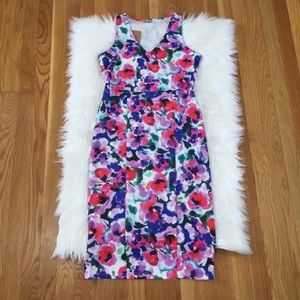 Cremieux Sleeveless Floral Sheath Midi Dress.